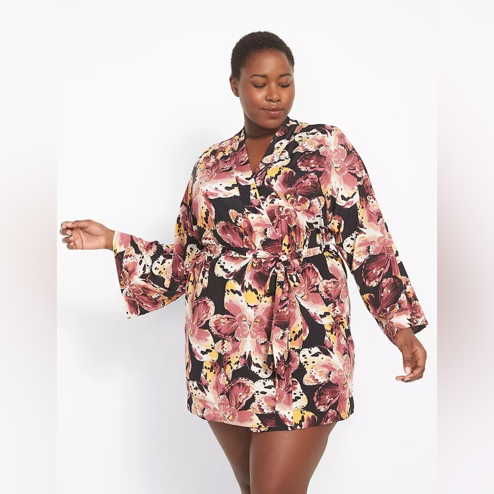 LANE BRYANT Cacique Tropical Micro Robe - Picture 2 of 4